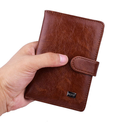 Luxury Leather Passport Wallet - Multi-Functional Travel Organizer