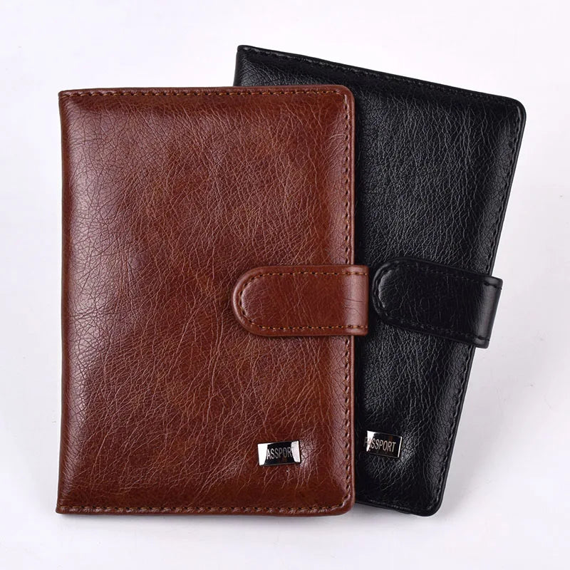 Luxury Leather Passport Wallet - Multi-Functional Travel Organizer